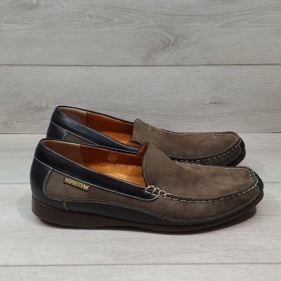 Mephisto Mens Cool Air Leather Moccasin 91414 Loafer Slip on shoes sz US 12